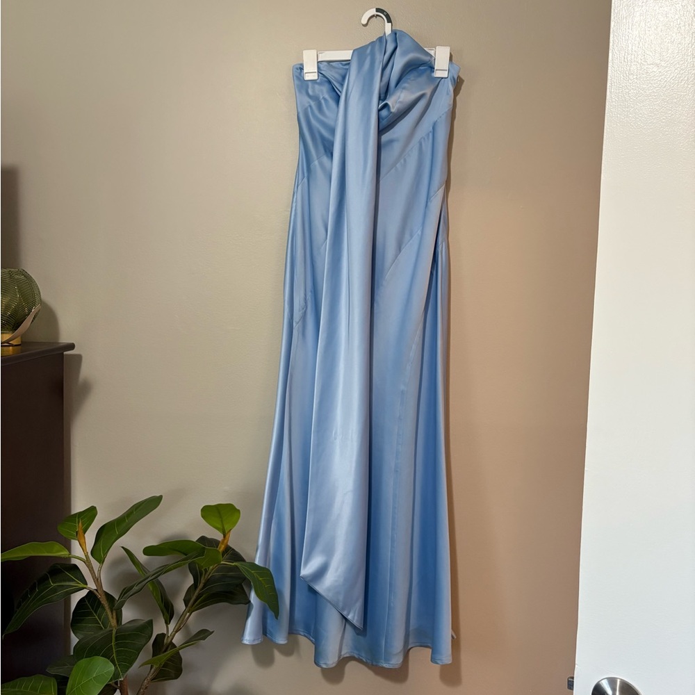 Hello Molly Blue Neck Wrap Gown